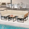 Costway 6 PCS Outdoor Sectional Sofa Set Metal Conversation Set with Bungee Rope Seat - 4 of 4