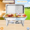 Stainless Steel Chafing Dishes for Buffet - Rectangular Buffet Servers with Lids, Ideal for Catering, Parties, Dinners & Kitchen Use, Silver - 4 of 4
