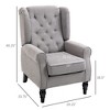 Button-Tufted Accent Chair with High Wingback, Rounded Cushioned Armrests and Thick Padded Seat, Set of 2 - 3 of 4