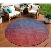 Navy Blue Red And Eggplant Ombre Washable Indoor Outdoor Area Rug - 2 of 4