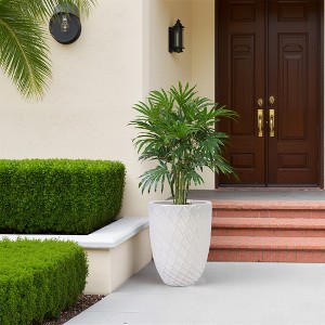 SpassWay 17" Dia Outdoor Indoor Ceramic Planter Pot Decorative Planter with Drainage Hole Patio Flower Pot - 1 of 4