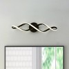 Dewdrop Contemporary Minimalist Light LED Wall Sconce Linear Wall Light Double Wave Design Matte Black Metal ETL for Bathroom - 3 of 4