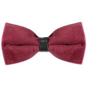 INSPIRE CHIC Men's Velvet Adjustable Pre-Tied Bow Tie - 1 of 4