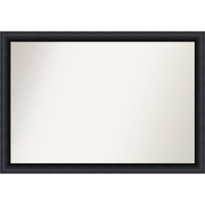 40" x 28" Non-Beveled Nero Black Wood Wall Mirror - Amanti Art: Modern Rectangular, Includes Mounting Hardware - 1 of 4