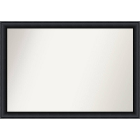 40" x 28" Non-Beveled Nero Black Wood Wall Mirror - Amanti Art: Modern Rectangular, Includes Mounting Hardware - image 1 of 4