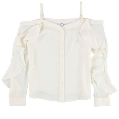 bar III Womens Solid Button Down Blouse