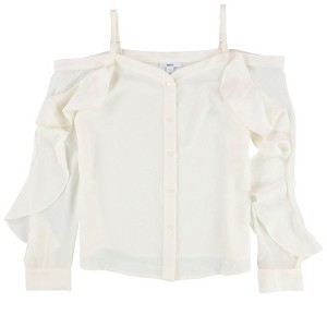 bar III Womens Solid Button Down Blouse - 1 of 2