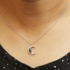Haus of Brilliance Silver 1/10ct Diamond Crescent Man on the Moon Pendant Necklace - 3 of 4