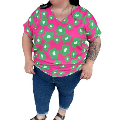 Women's Floral Print V-Neck Top - First Love