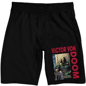 Marvel Universe Publishing Art Dr. Doom Men's Black Sleep Pajama Shorts - 1 of 4