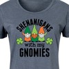 Women's - Instant Message - Shenanigans With My Gnomies Graphic T-shirt Dress - 2 of 4