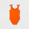 Toddler Girls' One Piece Swimsuit - Cat & Jack™ Neon Orange - image 2 of 3