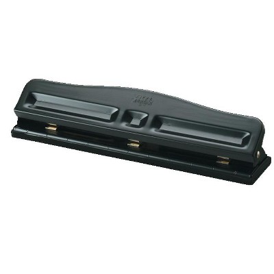 School Smart Paper Punch, Adjustable 2 or 3-Hole, 12 Sheet Capacity, Black