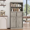 Tall Bathroom Cabinet, Floor Storage Cabinet with Doors & 2 Drawers, 51" H Tall Organizer Cabinet Freestanding for Bathroom, Living Room, Kitchen - 4 of 4