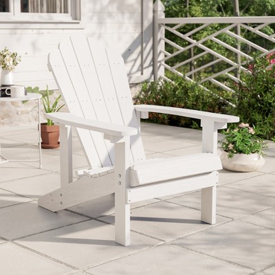Sonkuki Faux Wood Adirondack Chair with High Back and Wide Seat