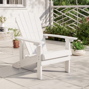 Sonkuki Outdoor Faux Wood Adirondack Chair, Patio Chair with High Back and Wide Seat - 1 of 4