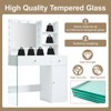 Aukfa Vanity Desk with Mirror and 3 Lighting Modes, Makeup Vanity with Glass Top and Storage Shelves, Dressing Table with 2 Drawers and Cabinet - 3 of 4
