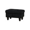 DOMETOUR Modern Black Flannel Ottoman for Living Room - 2 of 4