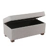 Shelton Tufted Top Storage Ottoman - Gray - Threshold™: Upholstered Rectangular Furniture with Lid - 3 of 4