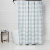 Gingham Checkered Shower Curtain Borage Blue - Threshold™ - image 2 of 4