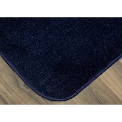 Navy 17"x24" Polypropylene Washable Bath Rug with Non-Slip Backing