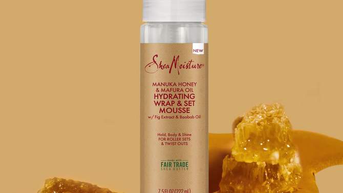 SheaMoisture Manuka Honey &#38; Mafura Oil Hydrating Wrap &#38; Set Hair Mousse - 7.5 fl oz, 2 of 15, play video