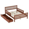 CAVINAS Twin Size Wood Platform Bed Frame with Headboard, Space-Saving Storage Bed, Bed with Guardrails on Both Sides & 2 Storage Drawers - 3 of 4