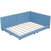 Sapphtopaz Daybed Platform Bed Frame with Button Armrest Linen Upholstered Bed with USB Ports and Slats Support Bed Frames for Bedroom - 4 of 4