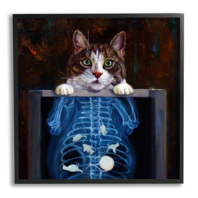 Stupell Industries Funny Cat X-Ray Mice Framed Giclee Art