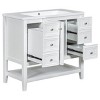 ChicFurnit Bathroom Storage Cabinets Bathroom Floor Storage Cabinet Functional Bathroom Cabinet with Drawer for Bathroom, White, 36.02"*18.31"*33.6" - 3 of 4