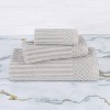 Modern Ribbed Cotton  Assorted Towel Set by Blue Nile Mills - 2 of 4