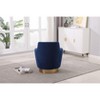 Sapphtopaz 360° Swivel Accent Chair with Gold Stainless Steel Base Round Barrel Chair with Thick Cushion Swivel Chair for Living Room, Bedroom - 4 of 4