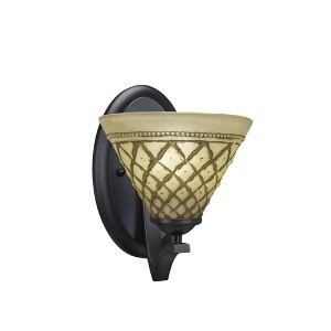 Toltec Lighting Zilo 1 - Light Sconce in  Matte Black with 7" Chocolate Icing Shade - 1 of 1