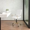 Alamont Mid Back Metal Swivel Office Chair White/Gold - 2 of 4