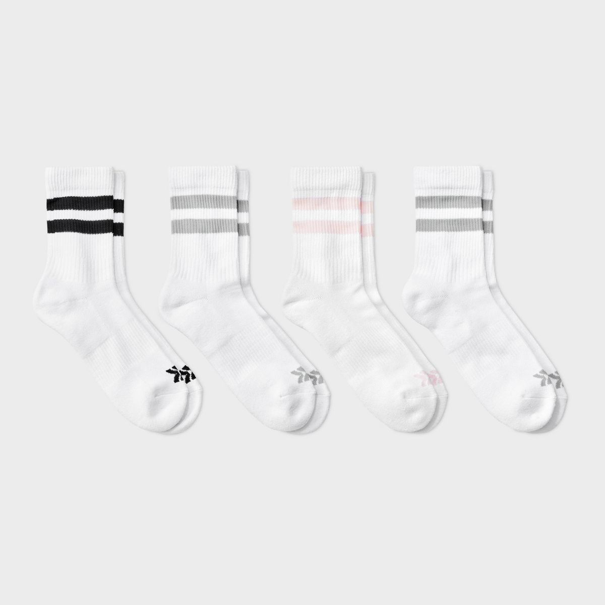 Women's Cushioned Varsity 4pk Short Crew Socks - All In Motion™