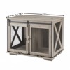 VisioGear Dog Cage Crate with Sliding Door, Dog Kennel End Table with Flip-top, Plate Dog House with Detachable Divider, Gray, 37"*25.6"*28.74" - 3 of 4