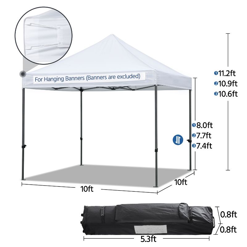 Yaheetech Pop-up Waterproof Canopy 10'x10', 3 of 9