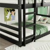 Racxily Triple Rubber Wood Bunk Bed with Two Built-in Ladders, Guardrails, Twin over Twin over Twin, Detachable Triple Twin Bunk Bed - 4 of 4
