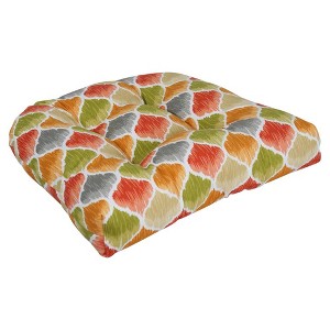 Blazing Needles, 19-inch U-Shaped Spun Polyester Outdoor Tufted Dining Chair Cushion - 1 of 2