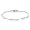 Haus of Brilliance Silver 1/4 Cttw Diamond Miracle-Set Flared-Bar Link-Style Tennis Bracelet - 2 of 4
