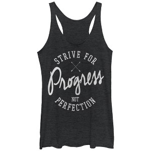 Women's CHIN UP Strive For Progress Not Perfection Racerback Tank Top - 1 of 3