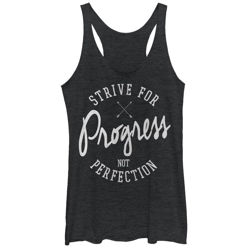 Women's CHIN UP Strive For Progress Not Perfection Racerback Tank Top, 1 of 4