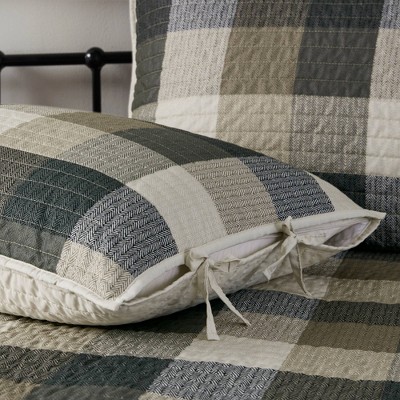 Neutral Plaid Reversible Polyester Daybed Cover Set