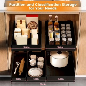 Plateau Tiroir Coulissant Cuisine, ABS Bac Rangement Coulissant Placard Cuisine, Meuble Organisateur Sous Evier Cuisine Bain, Chariot Porte - 1 of 4
