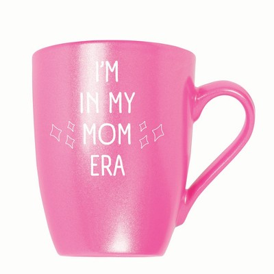 Elanze Designs In My Mom Era 10 ounce New Bone China Coffee Tea Cup Mug, Princess Pink