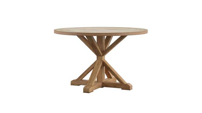 Sierra Round Farmhouse Pedestal Base Wood Dining Table - Inspire Q, 5 of 10, play video