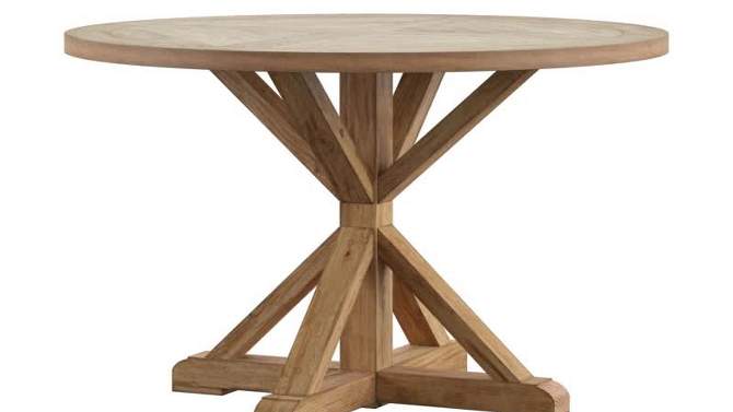 Sierra Round Farmhouse Pedestal Base Wood Dining Table - Inspire Q, 5 of 10, play video