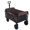 Expandable Dual-Layer Utility Wagon with 100% Extra Space - Grocery Cart for Camping, Shopping, Sports, Gardening, Fishing, Supports 225lbs, Brown - 4 of 4