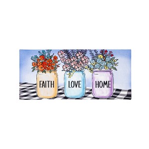 Evergreen Faith Love Home Jars Sassafras Indoor Outdoor Switch Doormat 1'10"x10" Multicolored - 1 of 4