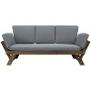 Okak Adjustable Outdoor Patio Wooden Daybed Lounge Chair with Cushions,Space-Saving Chaise Lounge for Patio,Poolside,Small Spaces - 2 of 4